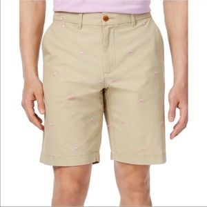 Tommy Hilfiger Preppy Mens Classic Fit Khaki Chino Flamingo Shorts | Size 36